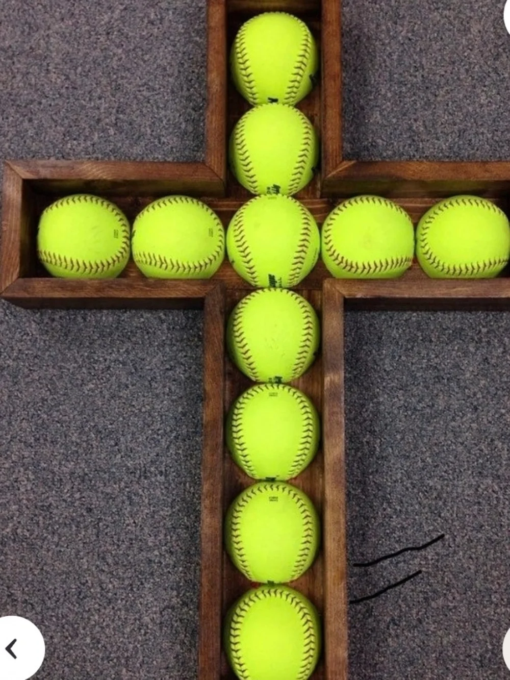 Softball Homerun Wooden Cross Wall Shelf - Home Wall Decor